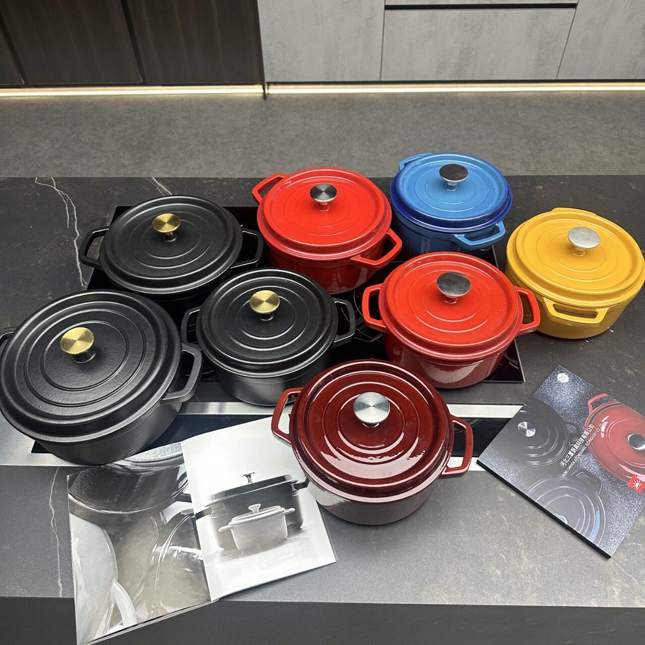 三厦自主品牌原装出口经典北欧炖礼盒彩釉铸铁珐瑯锅大容量焖煮煲