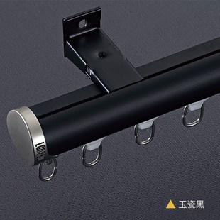 单双滑 厂家窗帘轨道罗马杆轨道圆形铝合金加厚窗帘杆导T轨侧顶装