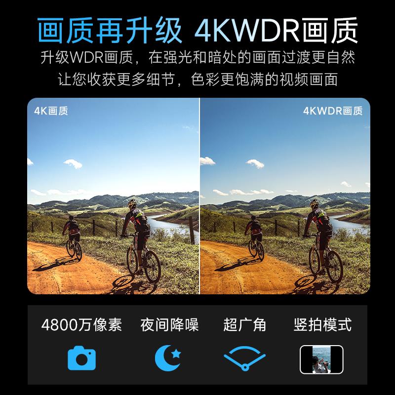 山狗A11 4K运动相机 摩托车头盔记录器 防抖钓鱼摄像机 触控萤幕