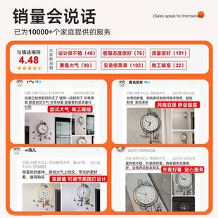 创意大气家用墙上时NJI钟红现代网简约石 钟钟表挂钟客5厅202新款