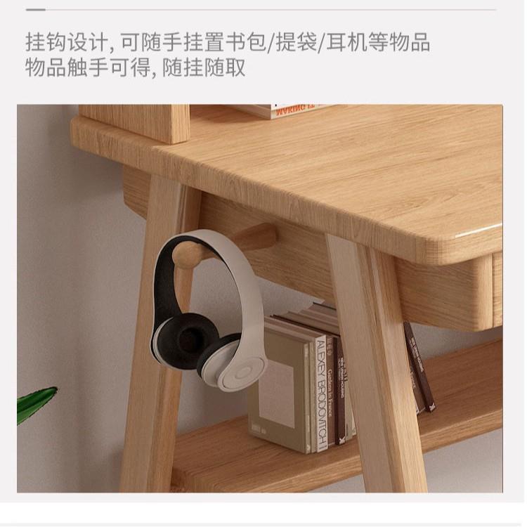 学习桌双人儿童书桌家用写字台初中生学生桌椅套装卧室多功能书架