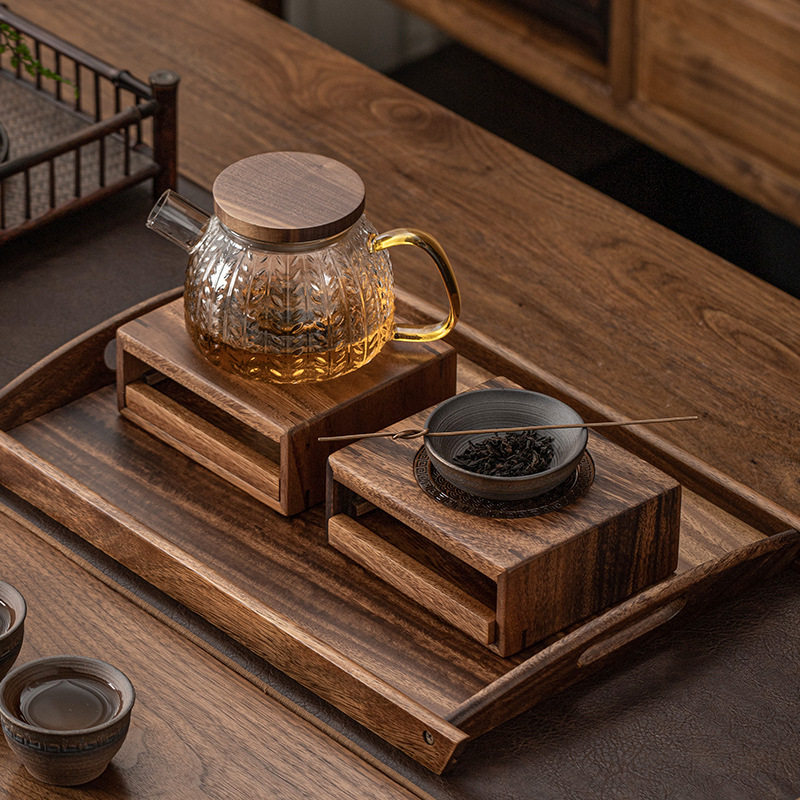黑胡桃木日式明火温茶炉