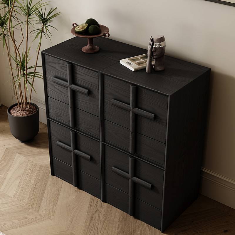 法式中古风玄光客厅电视柜实木斗柜餐边复古斗柜家用卧室床头柜子