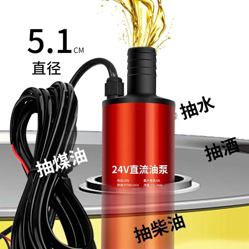 抽油泵12v抽水水泵直流柴油泵24v抽水机小型抽油器加油神器潜水EH