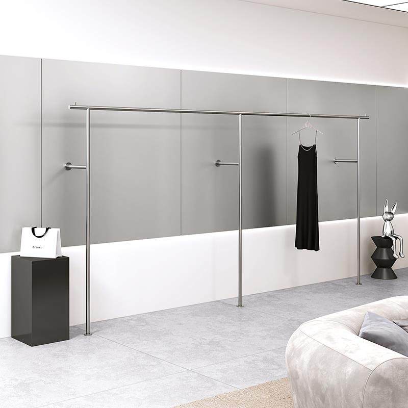 服装店不锈钢衣服展示架女装店陈列货架童装店挂衣架上墙银色衣架,商业/办公家具,服装展示架,淘宝优惠券,粉丝福利购,淘宝优惠卷