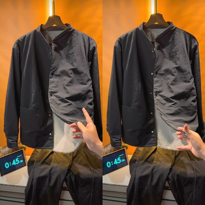 男士冬季加绒老钱风立领夹克