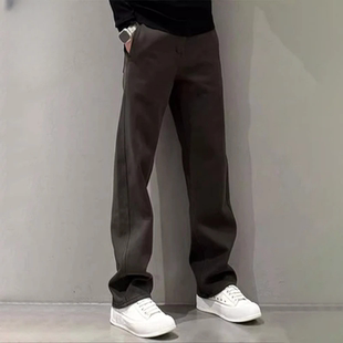 2025冬季加绒品质男款潮流牛仔裤美式百搭纯色直筒休闲裤子直筒裤
