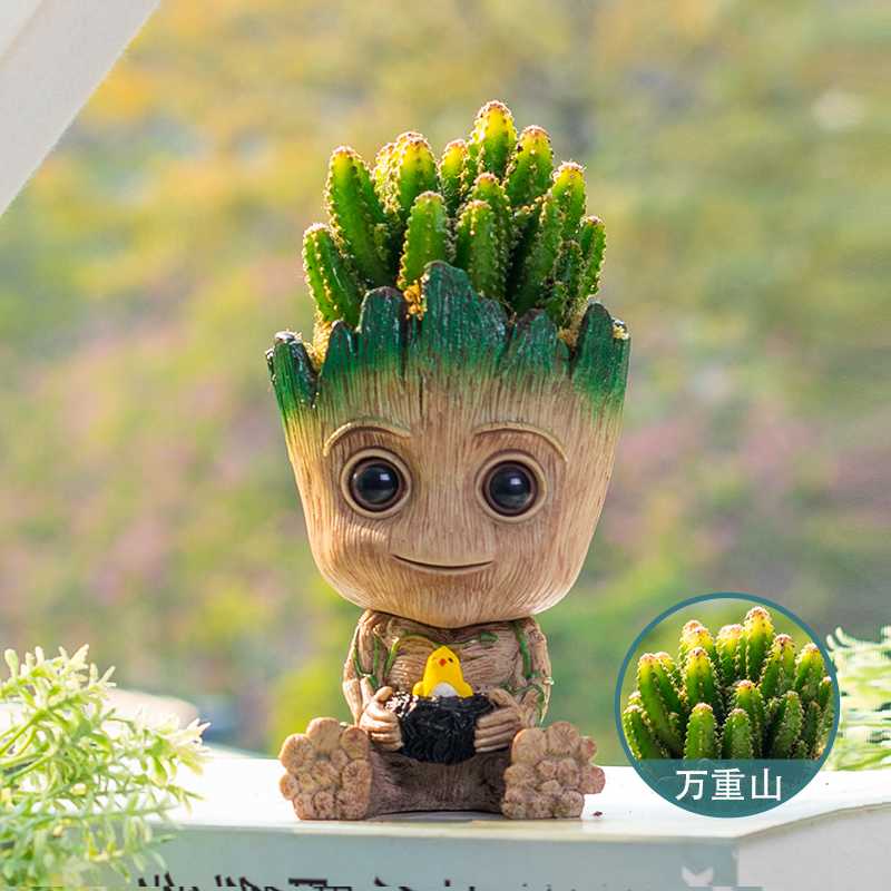 懒人内好养绿植格鲁特仙人掌小盆栽桌面摆件办公室多肉植物仙人球