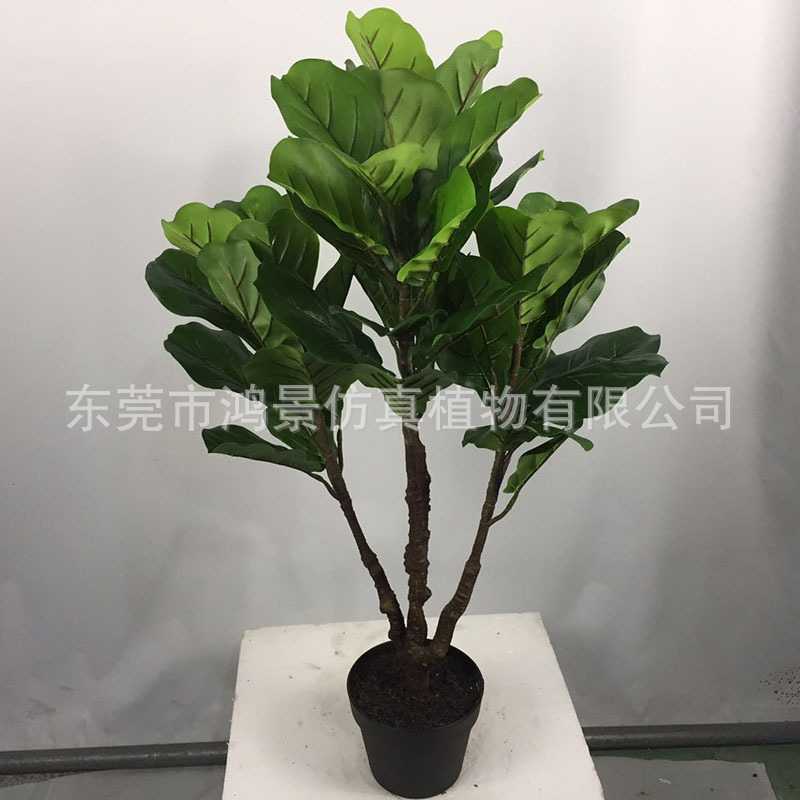 新款仿真琴叶榕盆栽树胶布叶假装饰盆景东莞厂家绿植仿真植物家居