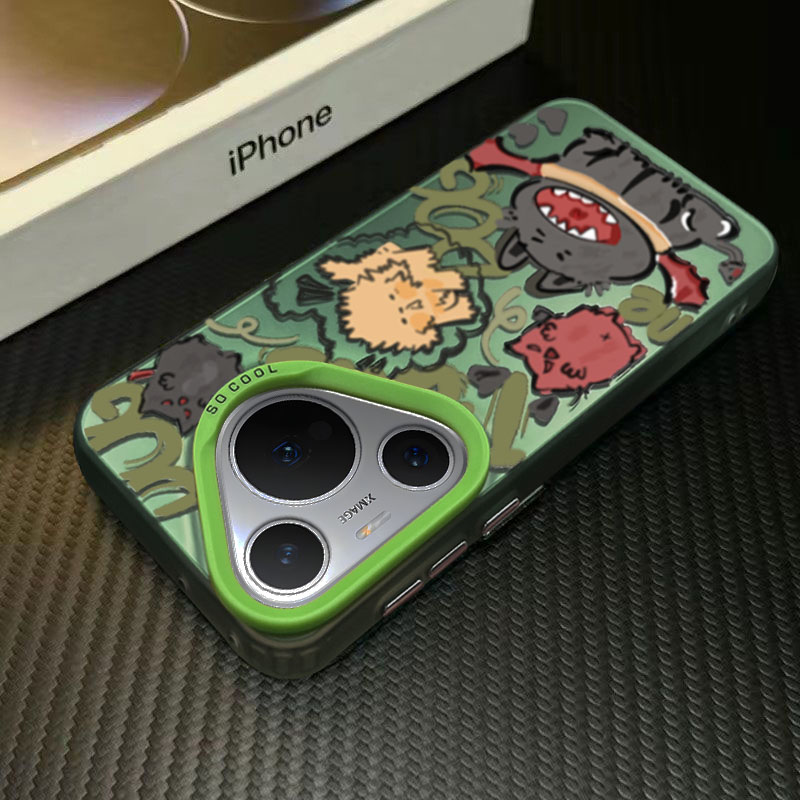 适用华为puraP70pro新款手机壳p70ultra磨砂p60小众高级感p50涂鸦猫咪HWp40夏天创意男p30超薄防摔手机保护套