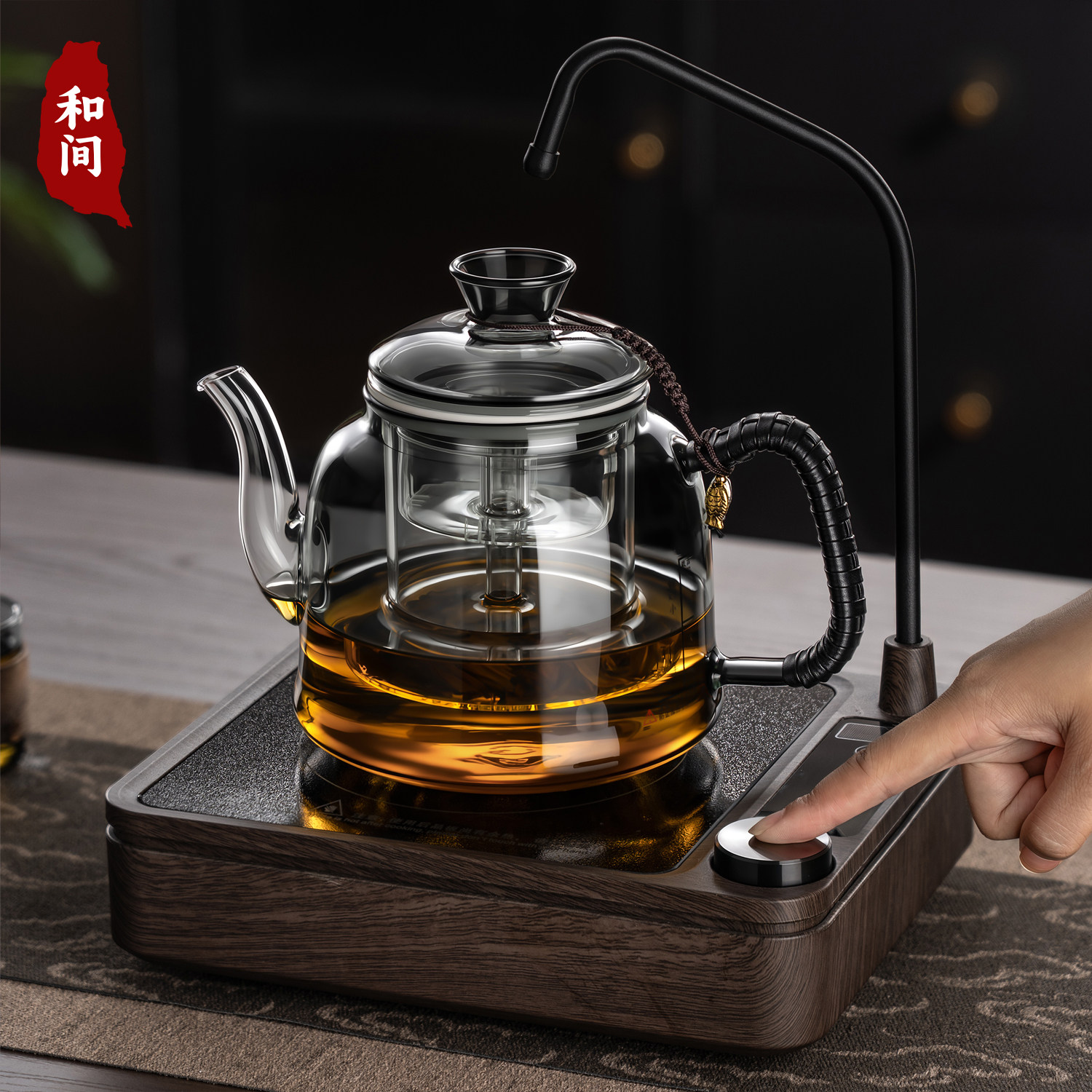 玻璃泡茶壶耐高温高硼硅家用大容量蒸煮一体自动上水电陶炉煮茶壶
