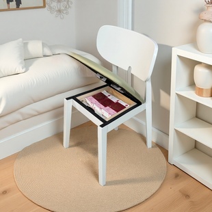 北欧暗格餐桌椅实木靠背简约靠背椅现代简约型休闲书椅带暗格储物