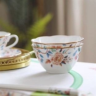 安娜16点骨瓷碗2025餐具咖啡杯盘子家用菜盘餐盘高颜值陶瓷