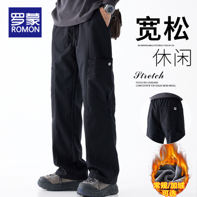 罗蒙男士工装裤秋冬季2024新款