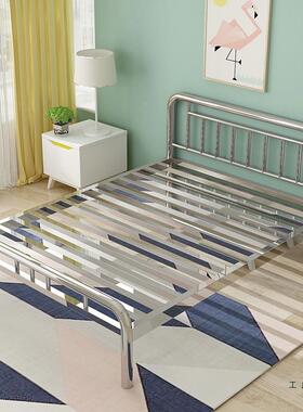 加厚304人不F5M56MSH锈钢床.钢5m1.8米双人床卧室现代简约单铁艺