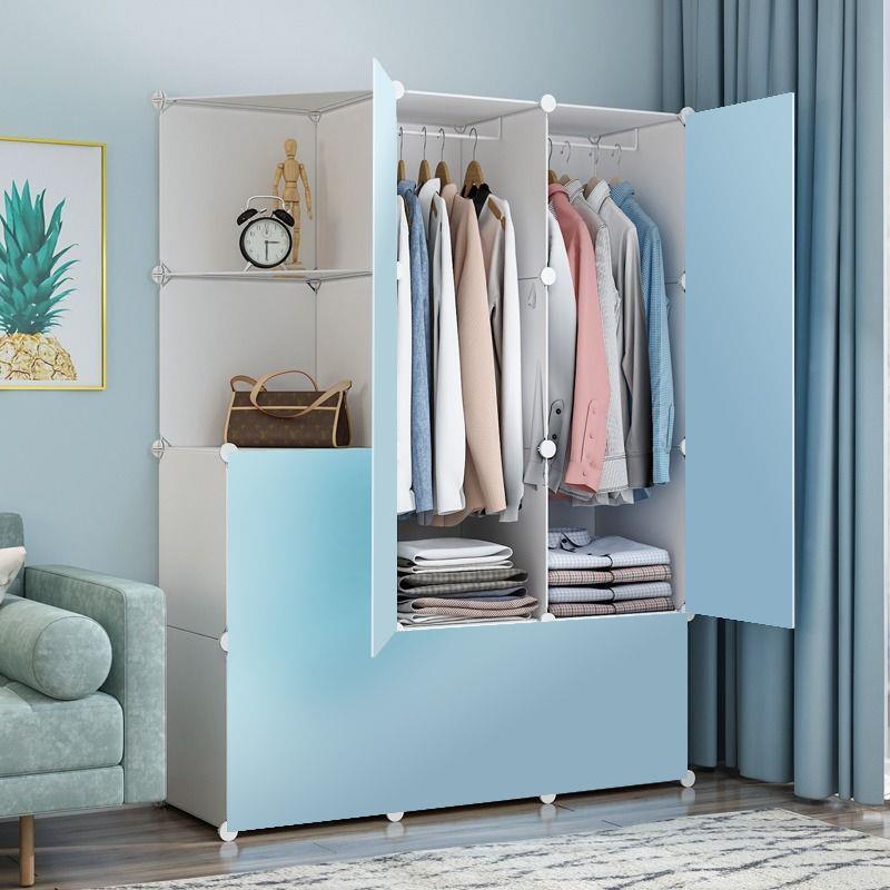衣柜出租房简易衣柜卧室款家用SKM塑料布衣柜加衣柜2服025结实儿