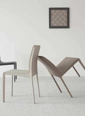 酒店书FYA洽谈样设计师椅意式餐马鞍皮椅现代板轻奢家用餐房厅靠