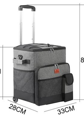 5ZV7拉杆藏保温VMB包户量外加厚大容菜车便当冷箱野餐铝箔拉袋链