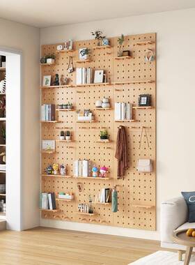 实木洞板定制墙上置F77TS68S物架挂板架装洞饰隔板置物架纳墙面木