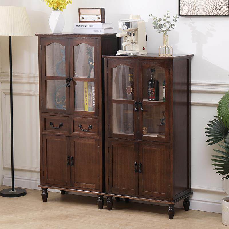 美式复古斗柜柜客OXM胡厅边柜收桃纳卧室五斗柜实木餐边柜色储物