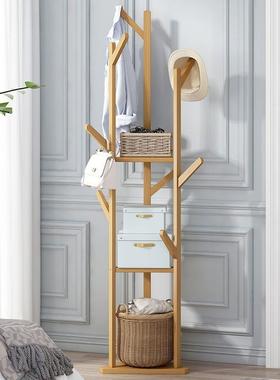 简易GJU衣帽架式卧室落地置立家物架多能用功房间挂包架收纳挂衣