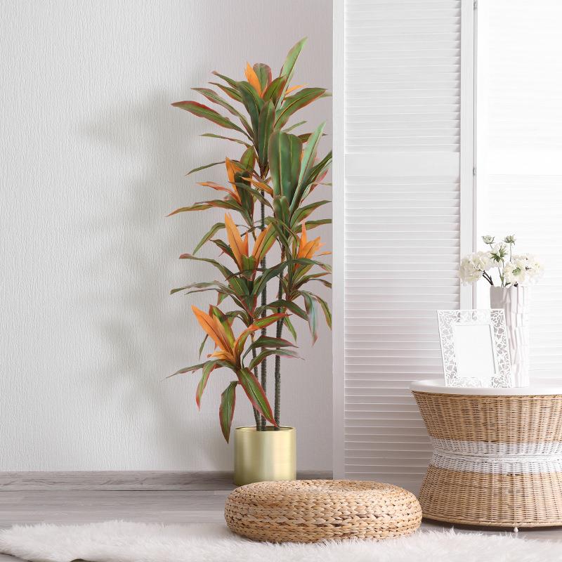 罗曼妈现代约风仿真简植物盆栽红边铁绿假植妈盆景室内落地QJC摆