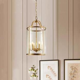 铜吊灯欧式约现代美式餐厅过道灯全玄楼梯入户MOF门关厅简铜吊灯