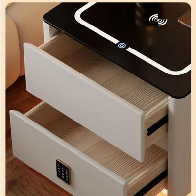 智能无品牌/电床线头柜无充现代简约实木网主红卧室多功能轻奢家