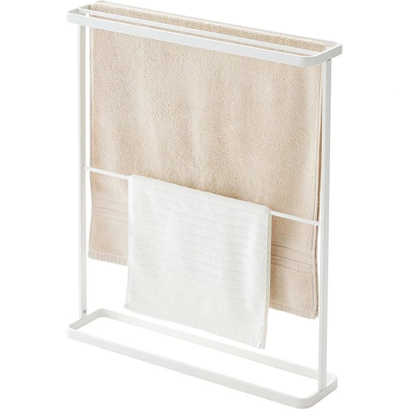 跨铁艺美式置简地毛巾架落地巾架浴IUH室置物架卫浴生间易毛境巾
