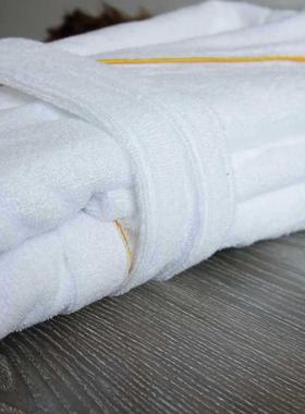 棉浴秋冬季棉睡袍酒店毛巾白色棉厚款温袍料吸水LCY浴衣柔泉软沐