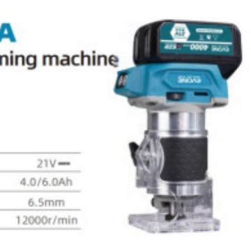 跨境直销2孔1锂电电动边木工修机QAC开槽机木工雕刻机V开机无