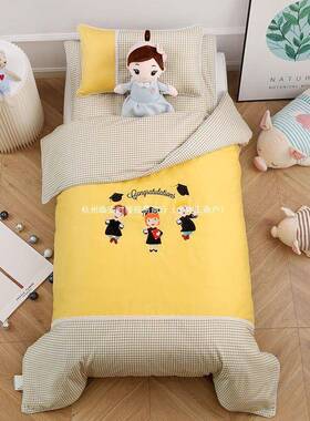 全套三套宝纯棉儿园被幼子含宝芯被套春件秋六件套FEQ午睡儿童被