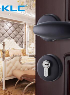 室内房室门锁黑色简分体约形鸭蛋美木门执手锁ERW家装卧房间球把