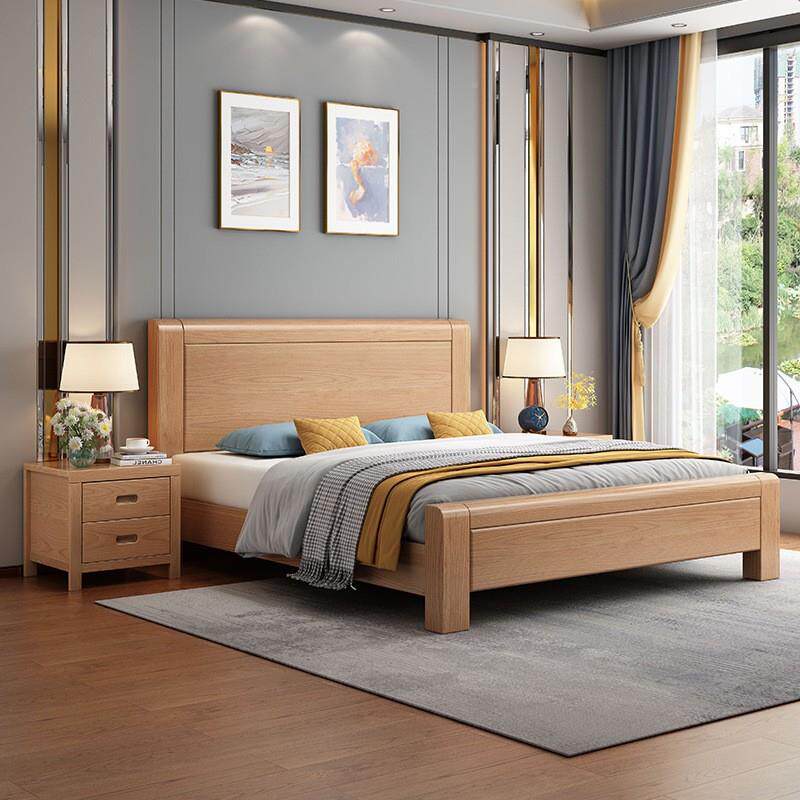 榉木床头实木小户型齐主卧原木无品牌/边5风高铺高脚1.3米极窄单