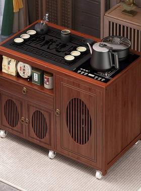 yhu移动茶桌家用壶小台烧水一几体茶水柜茶非实木茶车客厅fY2EBBa