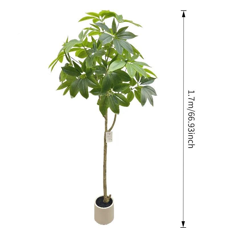 仿MBC财真绿植发树假树植物大盆栽室内大叶落地装伞饰摆件仿真叶