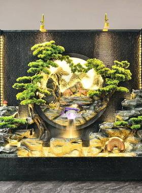 水墙流水屏风tb-71829庭院假山鱼幕池喷泉景公客厅花园办室观内外