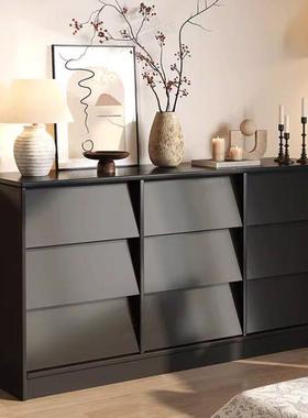 中古风实木柜卧室斗尾置物柜客厅收纳柜OGF靠墙储物柜九斗床柜边