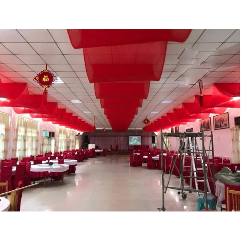 冰丝布料房光冰绸婚庆F7TT5HHH背景布装饰布幔珠舞台房波浪吊顶棚