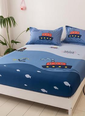 025新款全棉17332卡17291通大版纯棉2品床笠单学生席梦思防尘保护