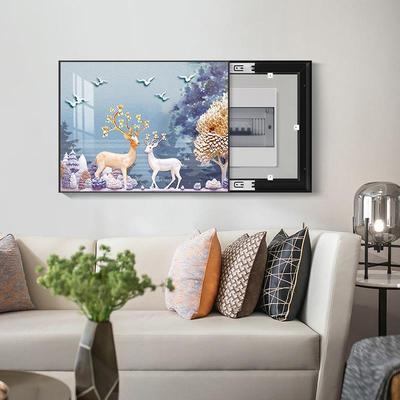 电箱装饰画配电箱代遮挡壁约画现简客厅开关盒电闸箱挂VRE画免打