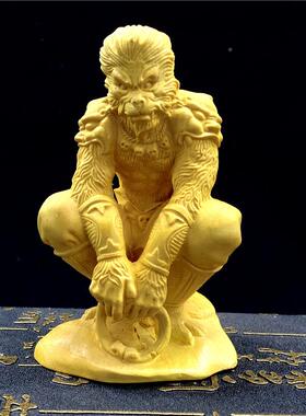 黄杨木雕刻居汽车装饰品摆件悟齐天大圣家孙ILJ空猴手把件生肖工