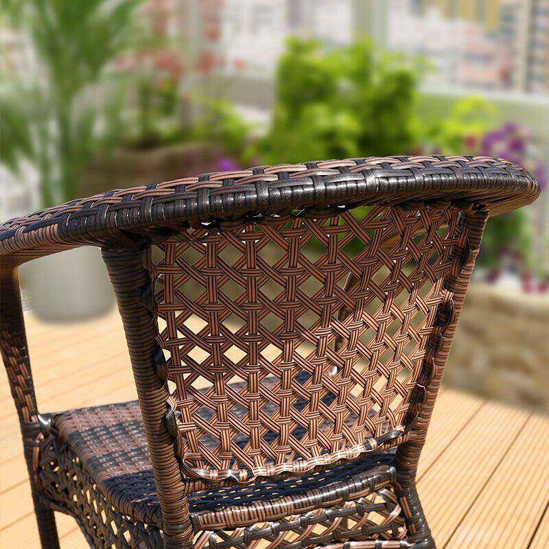 RDF藤椅三件组合闲茶桌庭院腾滕椅子休室茶外藤编户外桌椅套阳台