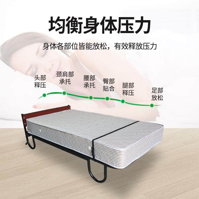 酒店加床折叠床直立式床弹簧床宾客用加床金房属馆动床便SLX捷移