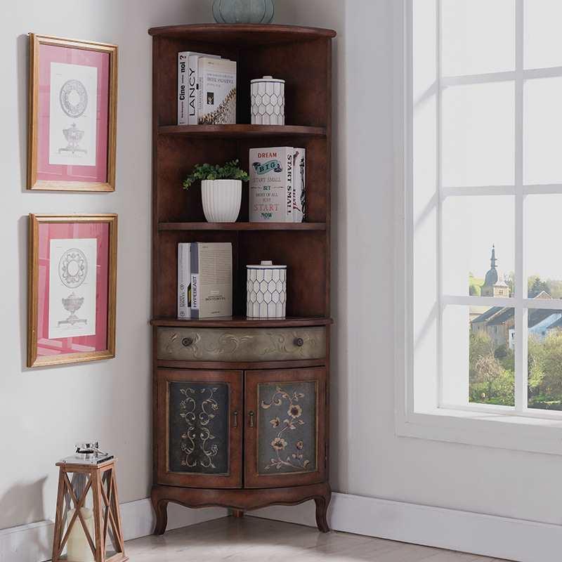 式复古三角转角美F87SS69H实木欧式彩绘客厅玄关柜拐角角墙书柜储