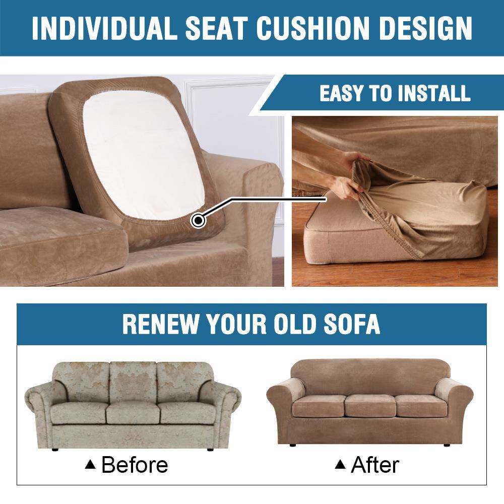 款全包弹沙发加厚高力档天鹅绒全套沙发垫套超居家布艺沙柔发罩