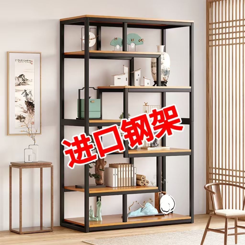 办公室隔断铁艺博古架屏风隔断客厅遮挡置物架现代多层挡风玄关柜