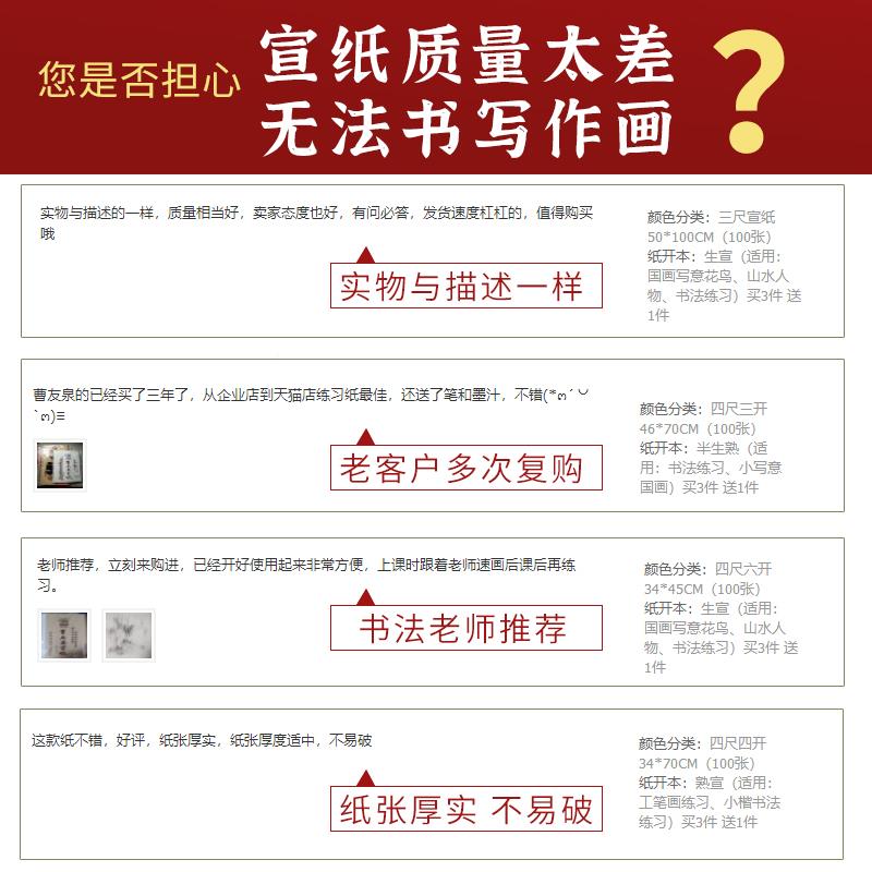 曹友泉宣纸书法生RAU纸国画作品纸半生练半熟宣纸熟工笔宣画习纸1