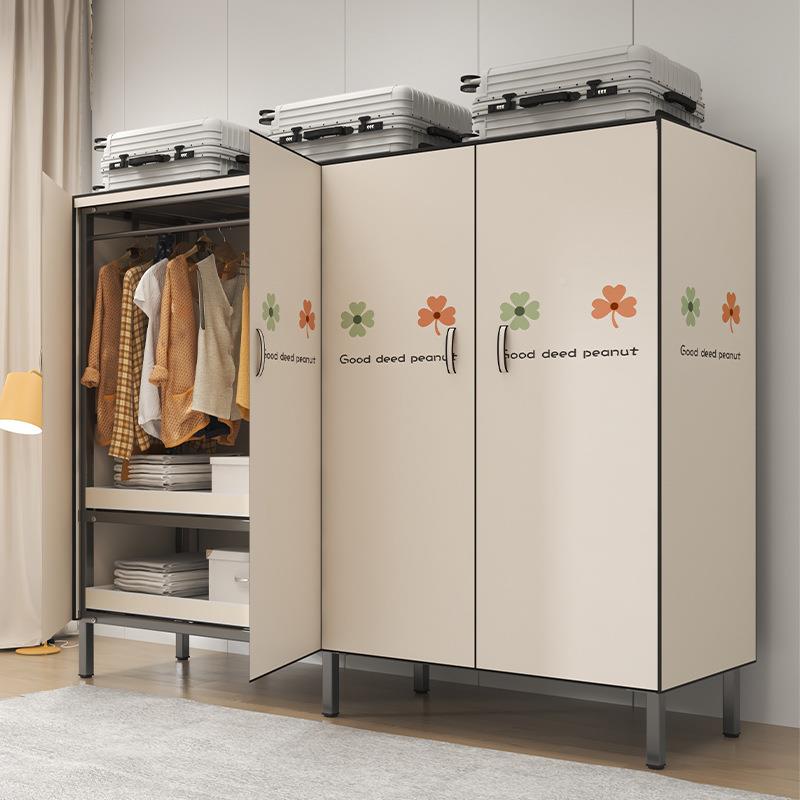 免安装衣折家用卧室房出柜租叠全钢架结实耐用F97S7J6T加厚简易组