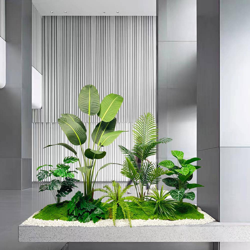 仿真植物内造景旅人楼蕉尾葵盆景室假绿植景观橱窗餐厅梯FYY下装